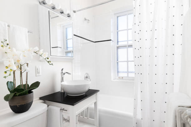 istock A white bathroom with a pedestal sink. 1457954706