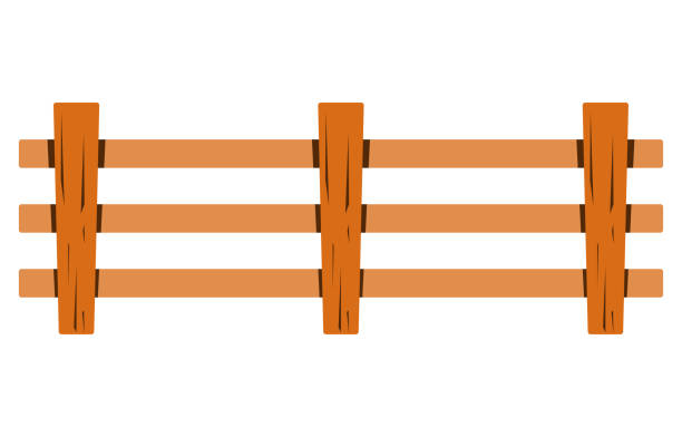 istock Brown wooden fence vector. Isolated on white background. Home decoration accessories illustration. House fence. 1457955850