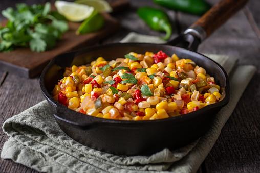 Homemade Corn Salsa with Lime and Jalapeno Pepper