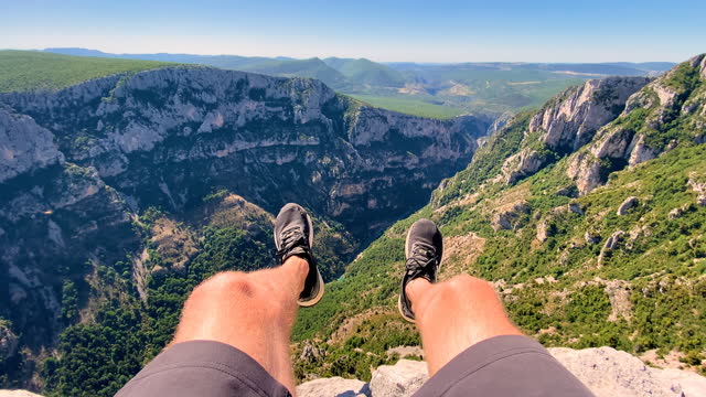 The breathtaking view of Gorges du Verdon from a cliff edge