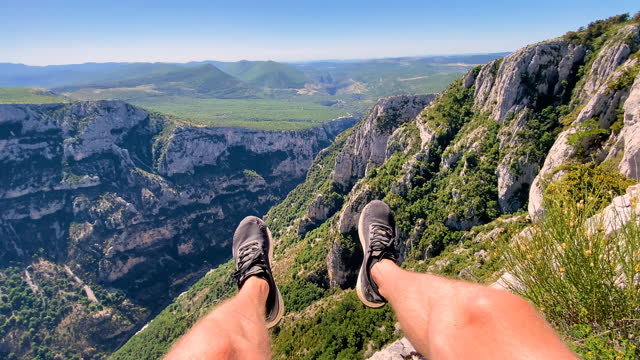 A heart-stopping view of Gorges du Verdon canyon while dangling your feet