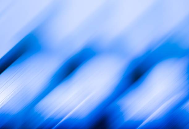 istock Cool gradient blue white slanted blurry parallel striped futuristic abstract background pattern banner 1457960228