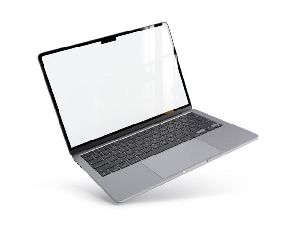 istock Laptop isolated on white background with two clipping paths included. Realistic 3D render. 1457961310