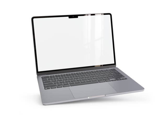 Laptop isolated on white background with two clipping paths included. Realistic 3D render. 3D illustration.