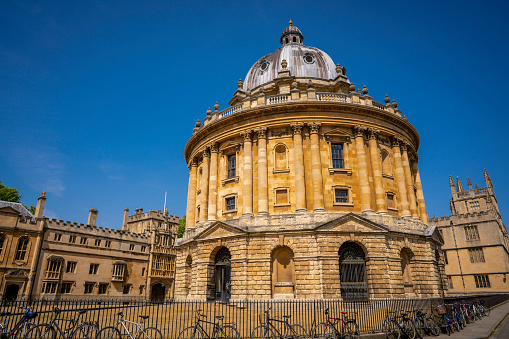 The famous Palladian style building in Radcliffe Square, Oxford, UK.  It was built between 1737 and 1749, and houses one of Oxford University's libraries.