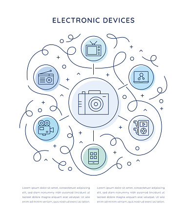 Electronic Devices Six Steps Infographic Template
