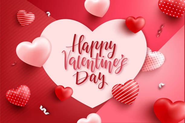 Valentine's day background concept. Valentine's day background concept. Valentine's day banner with hearts and decoration elements. Illustration stock happy valentines day stock illustrations