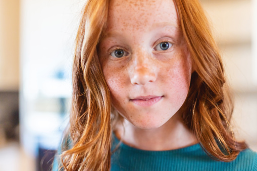 Youth in Western USA Happy Young Children Portraits Redhead Pre-teen Female Photo Series