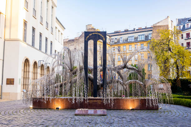 Budapest, Hungary - December 21, 2022: Emanuel tree holocaust monument at Dohany Sinagogue in Budapest city