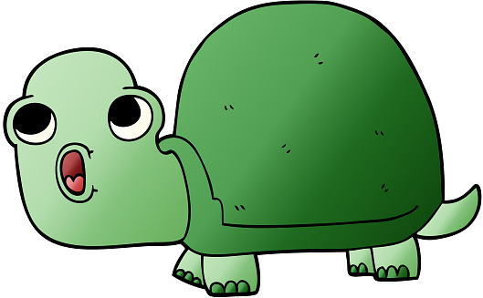 Disturbed Turtle Cartoon Doodle Shocked Turtle Stock Illustration - Download Image Now ...