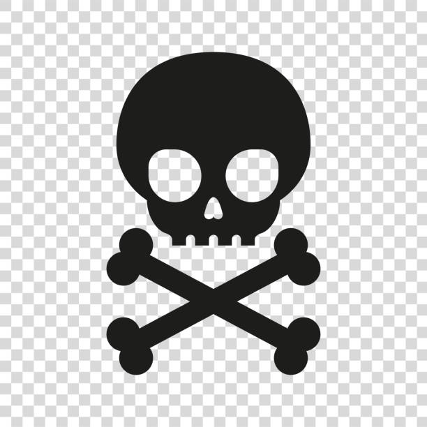 illustrations, cliparts, dessins animés et icônes de icône de crâne sur fond transparent. - pirate corsair cartoon danger