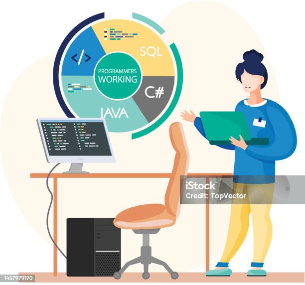 Programmer Engineering And Coding Programmer Working On Web Development ...