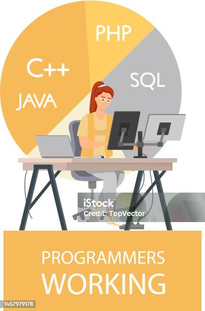 Programmer Engineering And Coding Programmer Working On Web Development ...