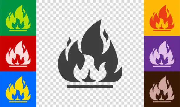 Vector illustration of Fire icon set.