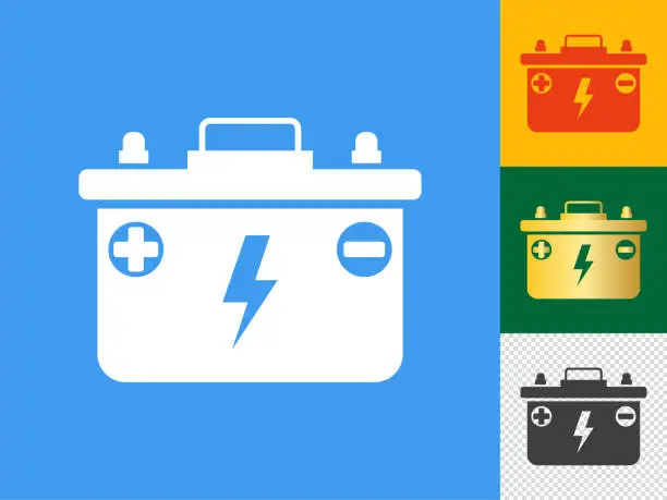 Vector illustration of Car battery icon set.