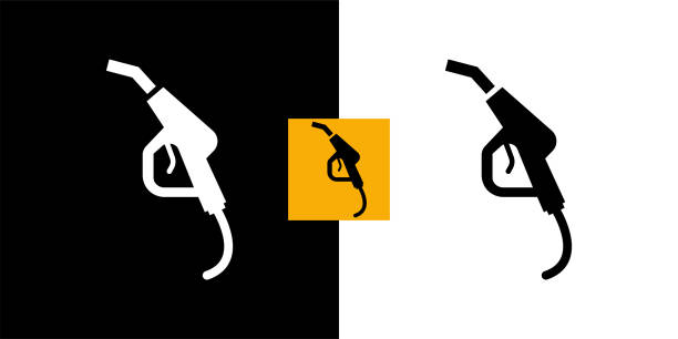 illustrations, cliparts, dessins animés et icônes de icône de pistolet à carburant. - pompe à essence