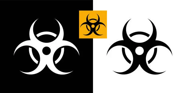Vector illustration of Radioactive symbol virus icon.