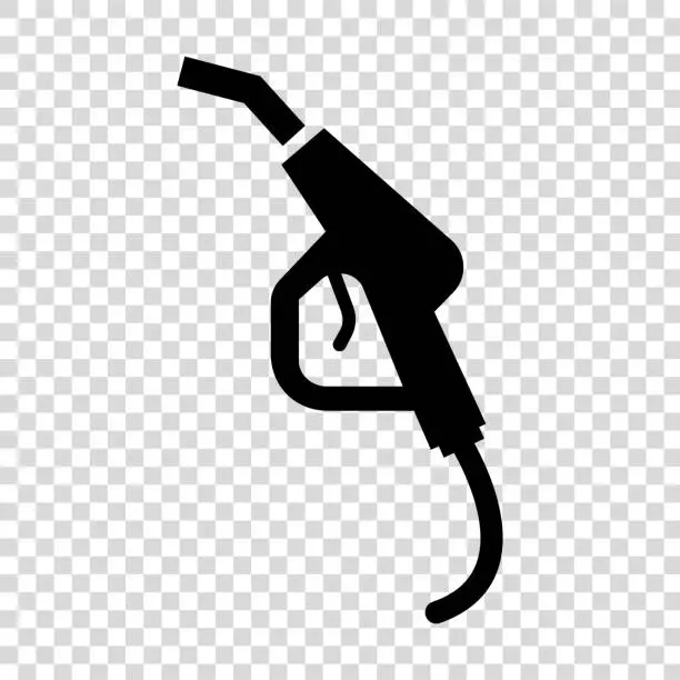Vector illustration of Fuel gun icon on transparent background.