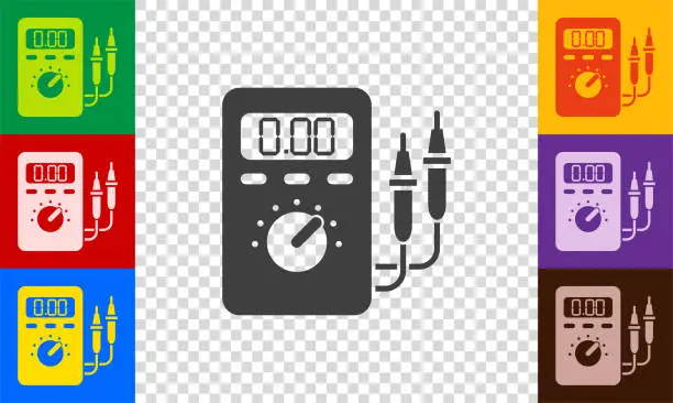 Vector illustration of Voltmeter icon set.