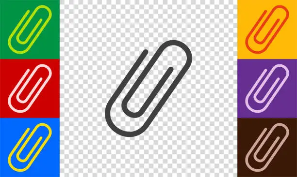 Vector illustration of Paper clip icon set.
