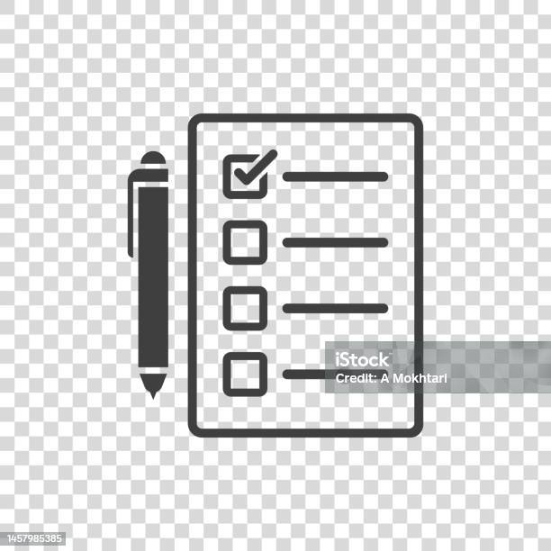 Zettel Icon Transparent Icône De Document Avec Stylo Et Liste De Contrôle Sur Fond Transparent ...
