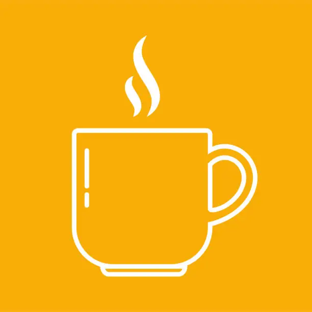 Vector illustration of Coffee cup line icon.