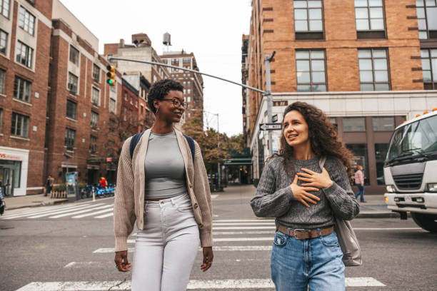 istock Two students walking in the West Village, NY 1457987099
