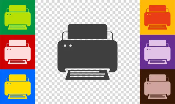 Vector illustration of The printer icon is set.