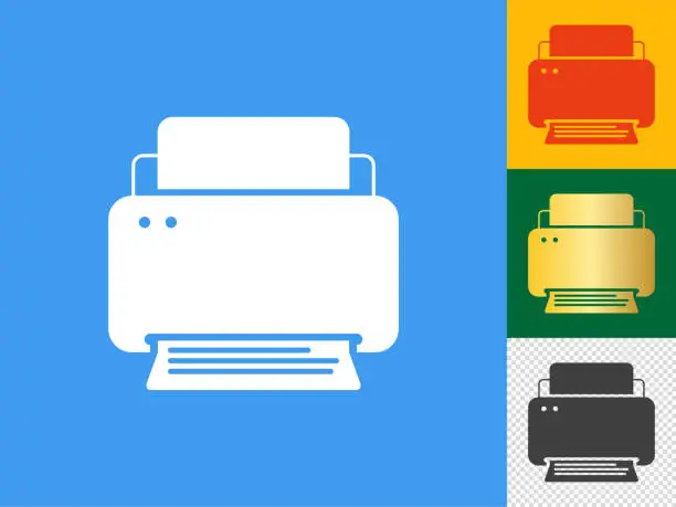 Vector illustration of The printer icon is set.