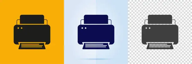 Vector illustration of The printer icon is set.