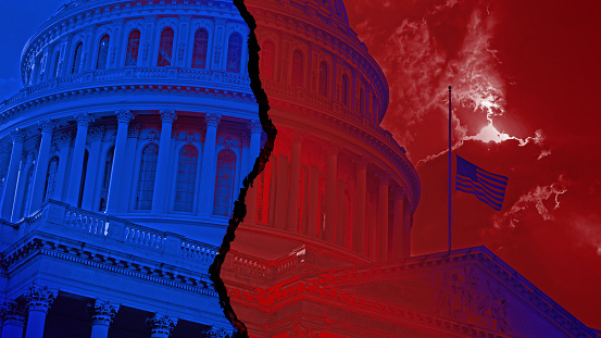 Divided US Government Politics, Republicans and Democrats in the Congress