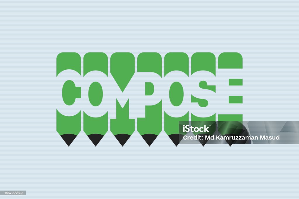 Compose Text With Pen Symbol Creative Ideas Design Vector Illustration ...
