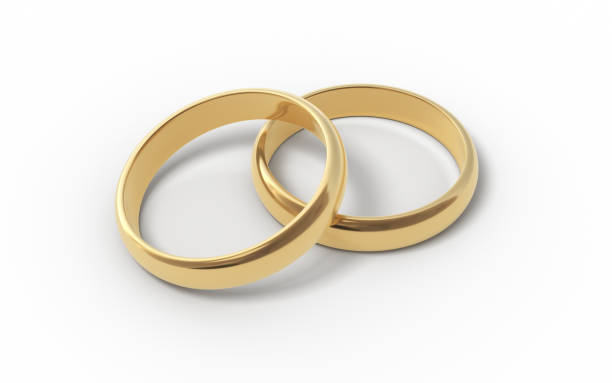 金の結婚指輪 - ring wedding gold single object ストックフォトと画像