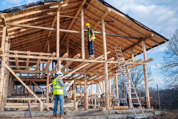 istock Building a wooden house. 1458002627