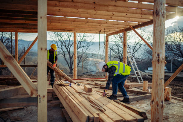 istock Building a wooden house. 1458002644