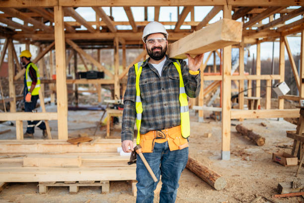 istock Building a wooden house. 1458002646