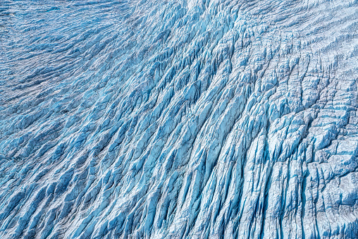 Textures, cracks, and small lakes in the ice cap surface near Russell Glacier, Kangerlussuaq, Greenland