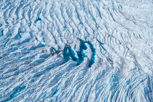 Climate change alert in Greenland. Melting icecap near Kangerlussuaq