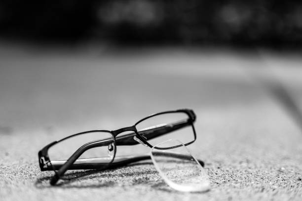 istock Selective focus on damaged glasses with scratched lens popped out 1458004436