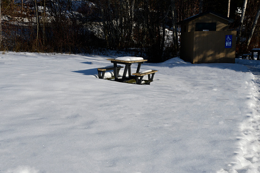 Picnic Table at a camp  site buy White Lake.