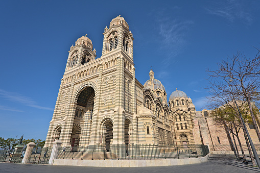The Cathedral of Marseilles on a sunny day