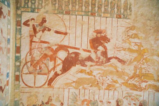 istock Hieroglyphics and painting on the ancient structures in Egypt 1458021916