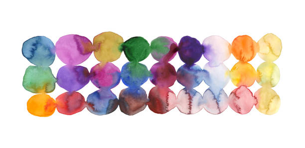 Watercolour painting of colourful spots vector art illustration