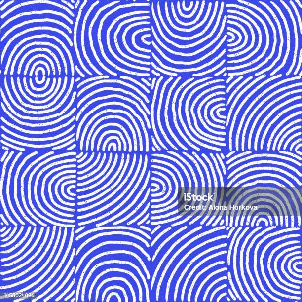 Linear Arcing Patterns Hand Drawn Linear Seamless Pattern With Fingerprint Shape Arc Stock ...