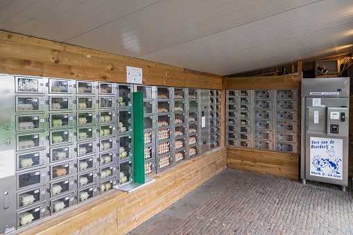Bank Vault Safety Deposit Box . Safety Deposit boxes storage in a Bank vault. Metal safes of the bank.