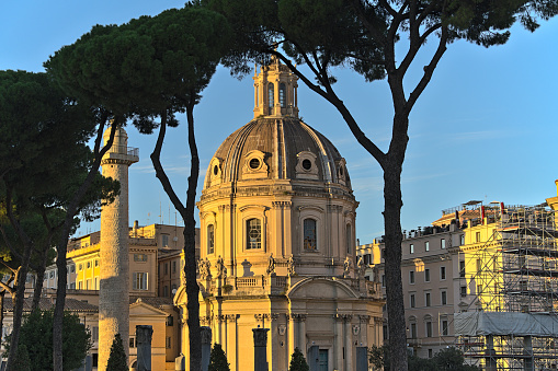 View at the Basilica Ulpia from Via dei Fori Imperiali