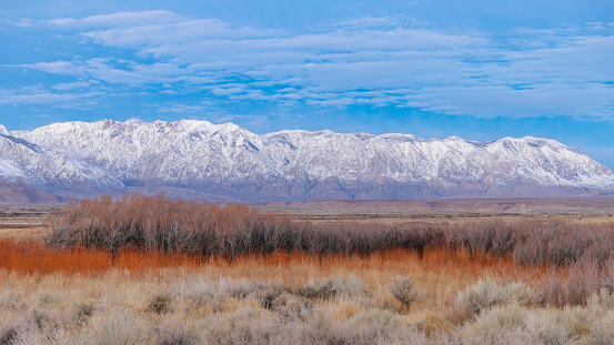 The Sierra Nevada mountains provide a beautiful backdrop to the Owens River valley near the town of Bishop.