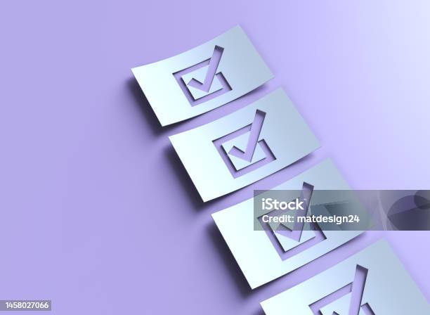 Checklist Stock Photo - Download Image Now - Checklist, Purple, Personal Organizer