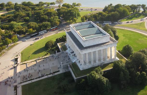 istock Extremely Rare High Angle View of Lincoln Memorial 1458028993