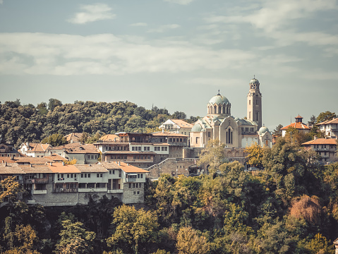 View with Cathedral of the Nativity of the Virgin Mary in Veliko Târnovo.